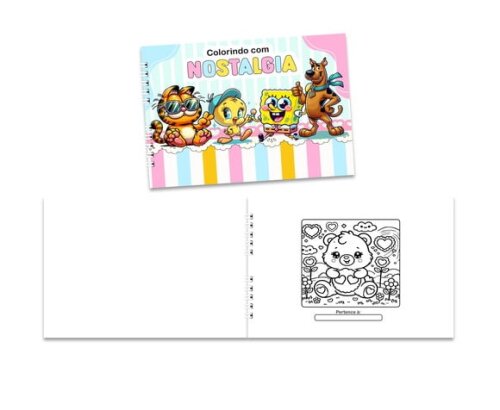 Caderno para Colorir 15x21cm Capa Mole Nostalgia