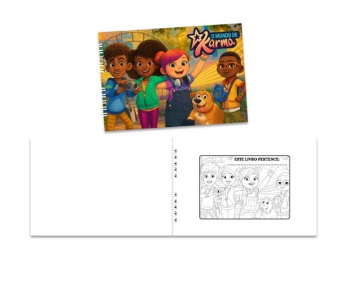 Caderno para Colorir 15x21cm Capa Mole o Mundo de Karma