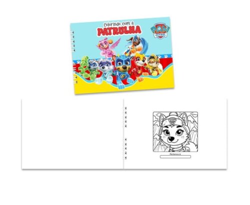 Caderno para Colorir 15x21cm Capa Mole Patrulha Canina