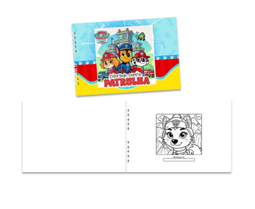 Caderno para Colorir 15x21cm Capa Mole Patrulha Canina