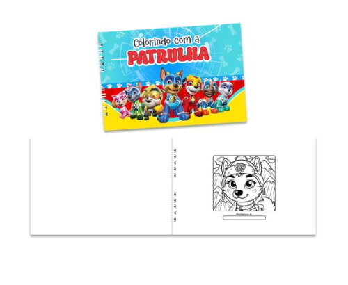 Caderno para Colorir 15x21cm Capa Mole Patrulha Canina