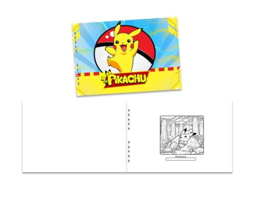 Caderno para Colorir 15x21cm Capa Mole Pikachu