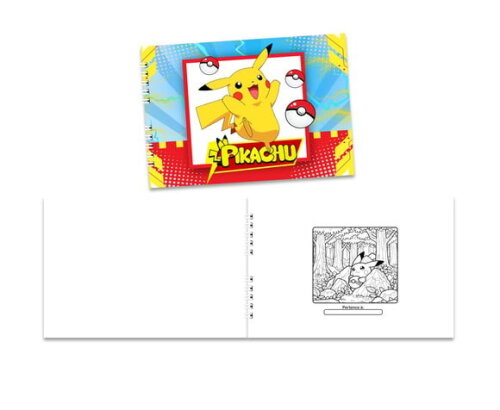Caderno para Colorir 15x21cm Capa Mole Pikachu
