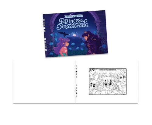 Caderno para Colorir 15x21cm Capa Mole Princesa Desastrada