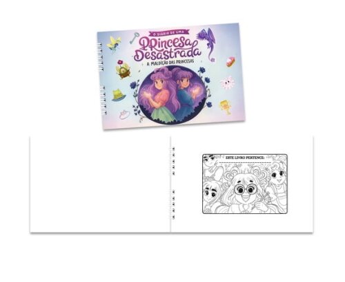 Caderno para Colorir 15x21cm Capa Mole Princesa Desastrada