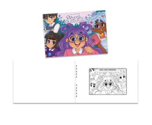 Caderno para Colorir 15x21cm Capa Mole Princesa Desastrada
