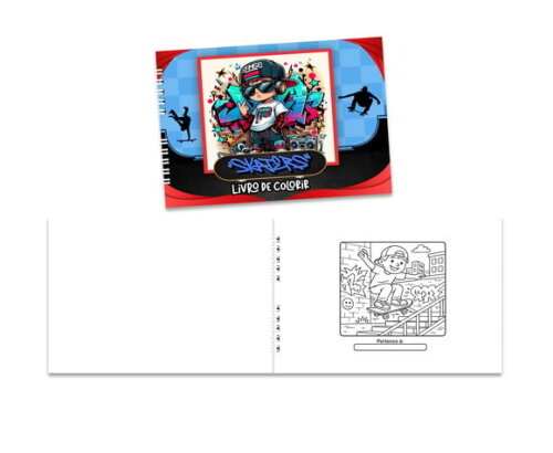 Caderno para Colorir 15x21cm Capa Mole Skaters