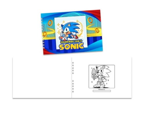 Caderno para Colorir 15x21cm Capa Mole Sonic