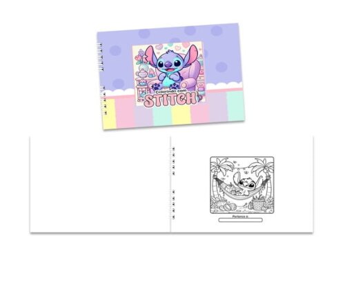 Caderno para Colorir 15x21cm Capa Mole Stitch
