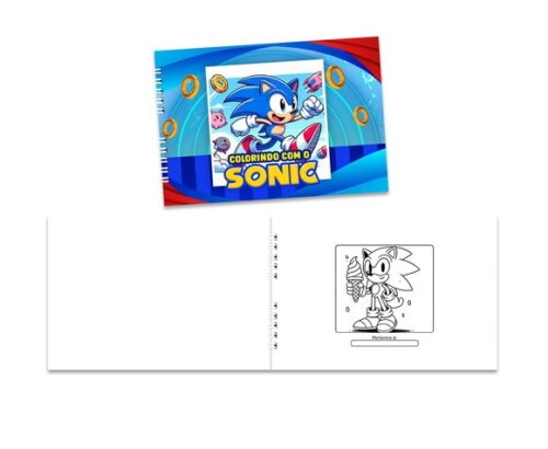 Caderno para Colorir 15x21cm Capa Mole Sonic