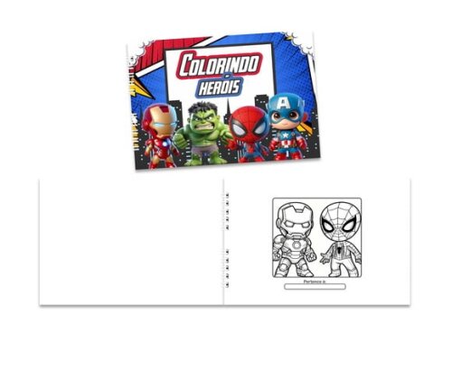 Caderno para Colorir 15x21cm Capa Mole Super Heróis