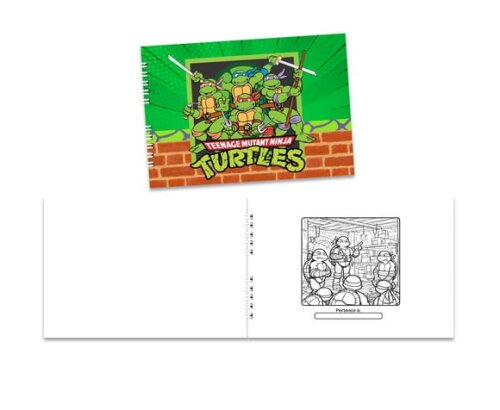 Caderno para Colorir 15x21cm Capa Mole Tartarugas Ninja