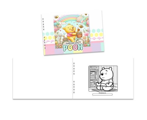 Caderno para Colorir 15x21cm Capa Mole Ursinho Pooh