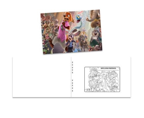 Caderno para Colorir 15x21cm Capa Mole Zootopia 2