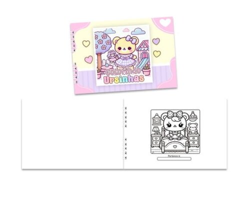 Caderno para Colorir 15x21cm Capa Mole Ursinhos