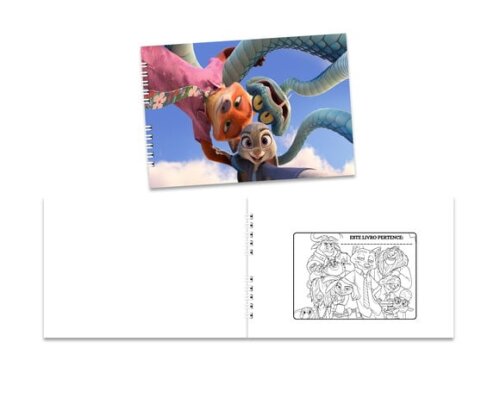 Caderno para Colorir 15x21cm Capa Mole Zootopia 2