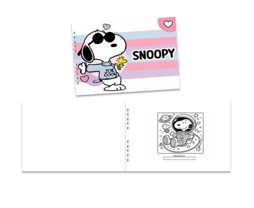 Caderno para Colorir 15x21cm Snoopy Capa Mole e Folhas 75g