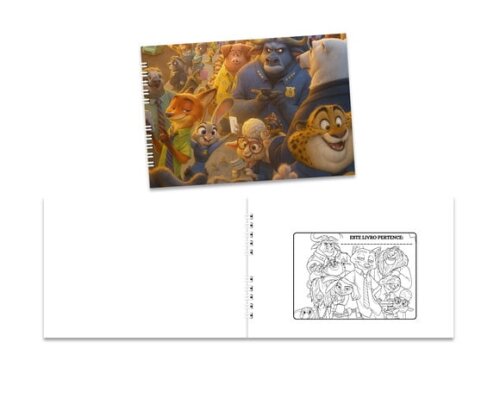 Caderno para Colorir 15x21cm Capa Mole Zootopia 2