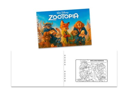 Caderno para Colorir 15x21cm Capa Mole Zootopia 2