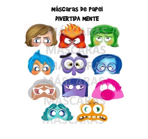 Máscara de Papel Divertida Mente 2