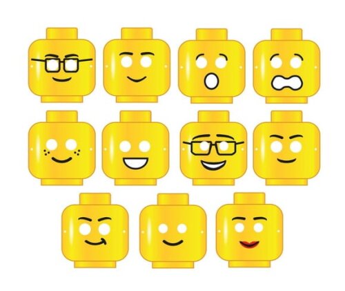 Máscara de Papel Lego