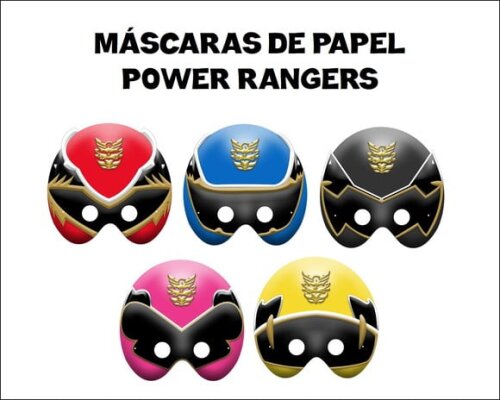 Máscara de Papel Power Rangers