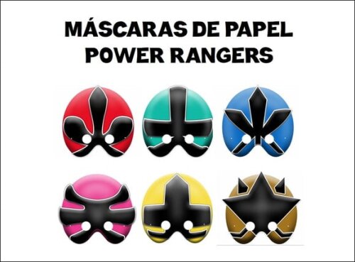 Máscara de Papel Power Rangers