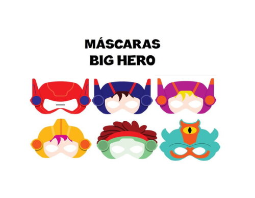 Máscaras de Papel Big Hero