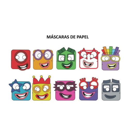Máscaras de Papel Numberblocks