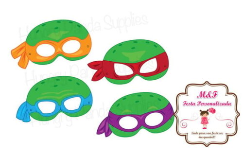 Máscaras de Papel Tartarugas Ninja
