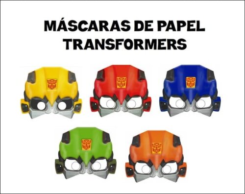 Máscaras de Papel Transformers