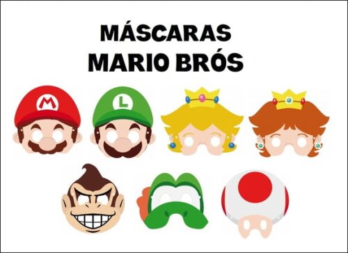 Máscaras de Papel Super Mario Bros