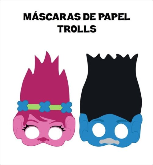Máscaras de Papel Trolls