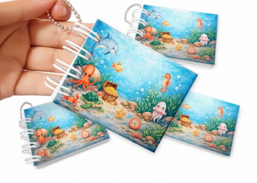 Mini Livro de Colorir 6x8cm Fundo do Mar