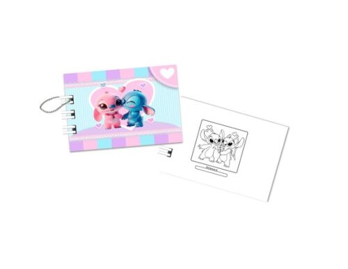 Mini Livro de Colorir 6x8cm Stitch e Angel