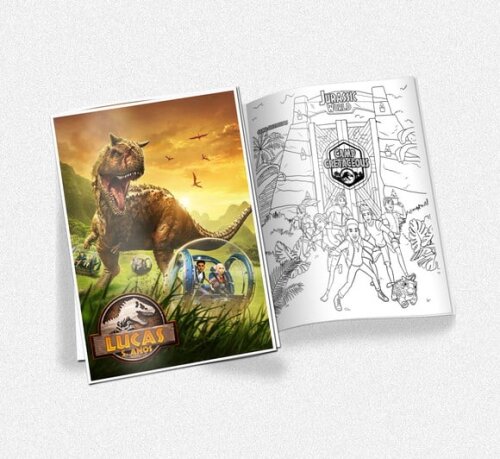 Revista de Colorir Jurassic World Acampamento Jurássico