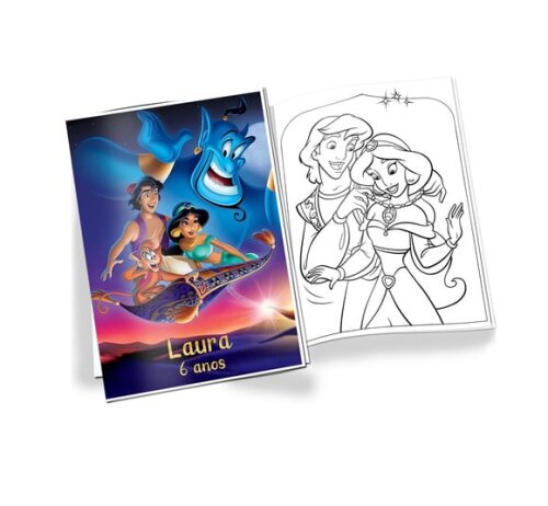 Revista de Colorir Jasmine e Aladdin