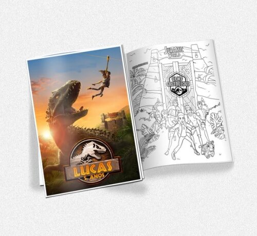 Revista de Colorir Jurassic World Acampamento Jurássico