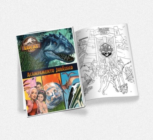 Revista de Colorir Jurassic World Acampamento Jurássico