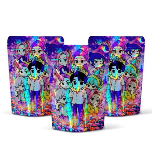 Saquinho Metalizado 10x15cm Guerreiras do K-pop