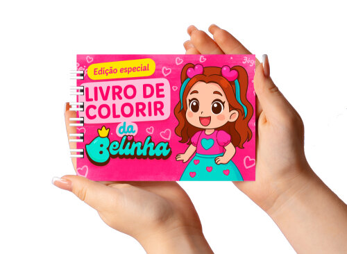 Caderno para Colorir 11x16cm Capa Dura Belinha