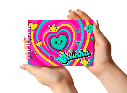 Caderno para Colorir 11x16cm Capa Dura Belinha