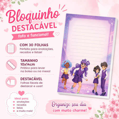 Bloquinho de Notas Destacável 10x14cm Princesa Desastrada C