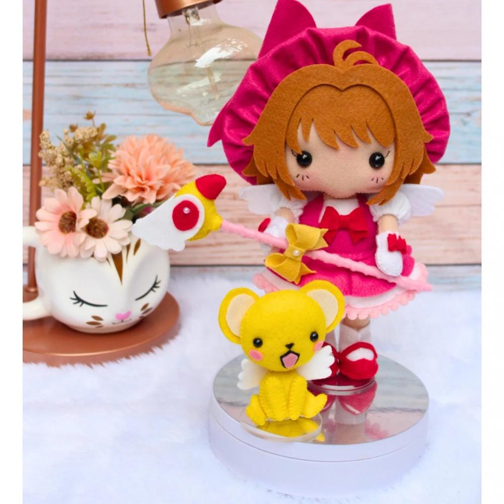 Sakura Card Captors com Kero – Boneca Artesanal Decorativa