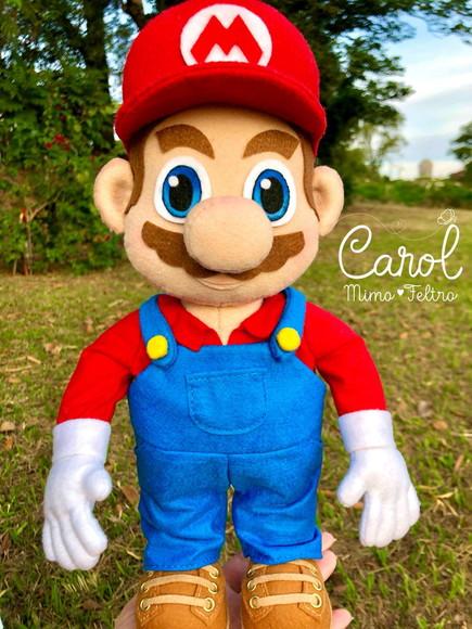 Boneco Mario Bros em Feltro 3D - Pronta Entrega