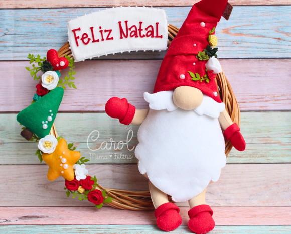 Guirlanda de Natal em Vime 30cm - Enfeite Artesanal