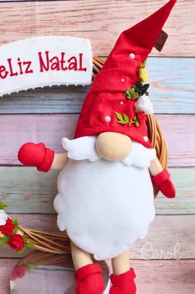 Guirlanda de Natal em Vime 30cm - Enfeite Artesanal