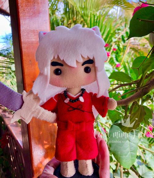 Boneco Inuyasha Decorativo Anime Geek em Feltro 22cm
