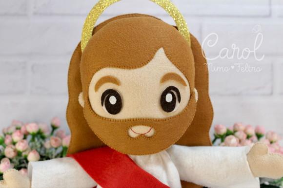 Jesus Cristo em Feltro com Braços Abertos Decoração Católica
