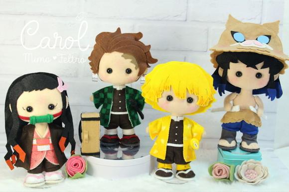 Kit Demon Slayer Decorativo com Tanjiro Nezuko Zenitsu e Inosuke